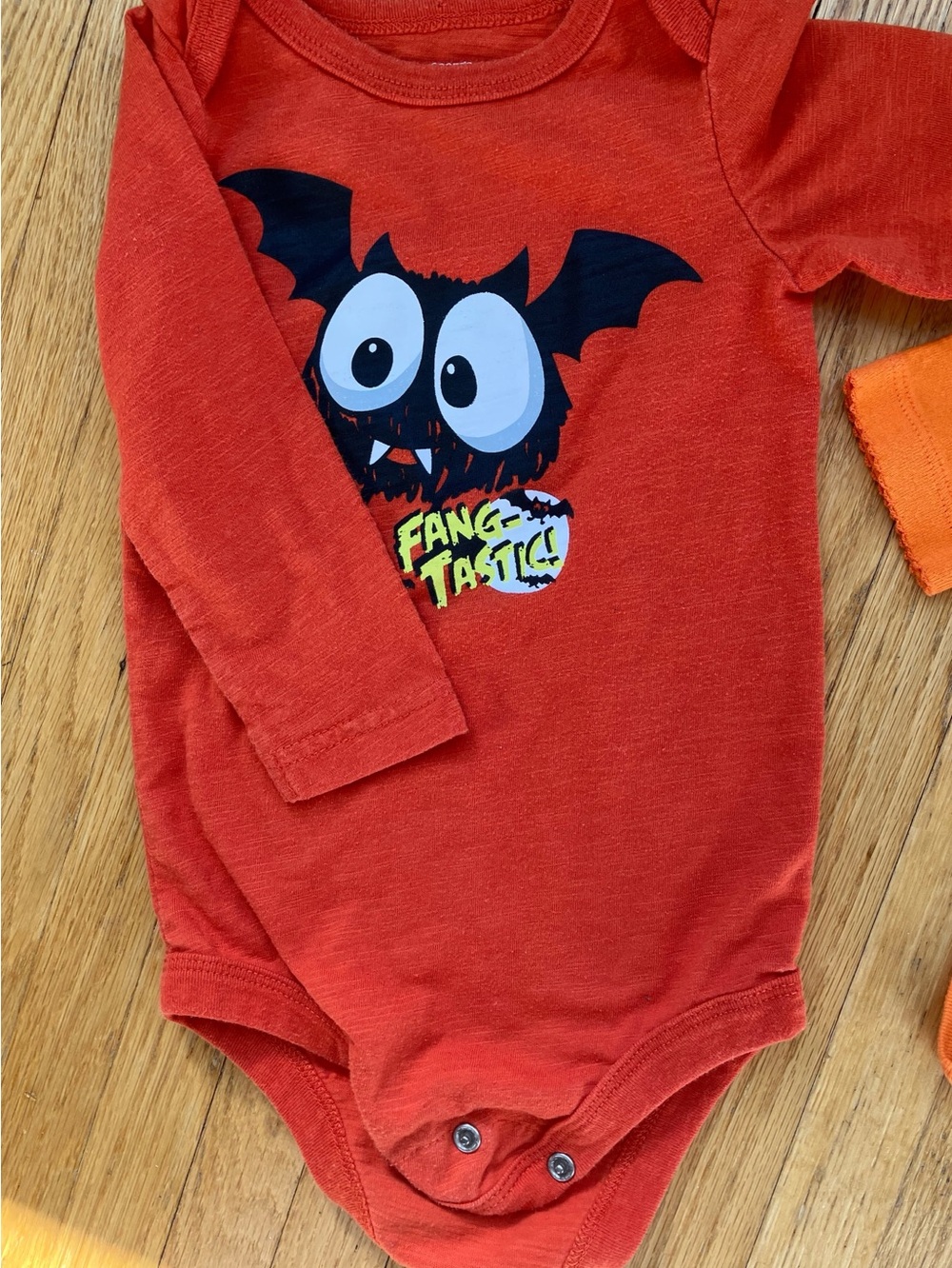 Carter Two-Piece Short Sleeve Tee Set in Orange and Red Halloween ready comfy